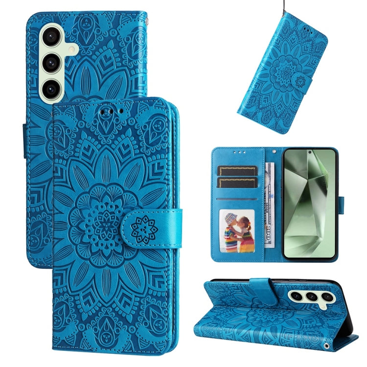 Embossed Sunflower Leather Phone Case, For Samsung Galaxy S24 FE 5G