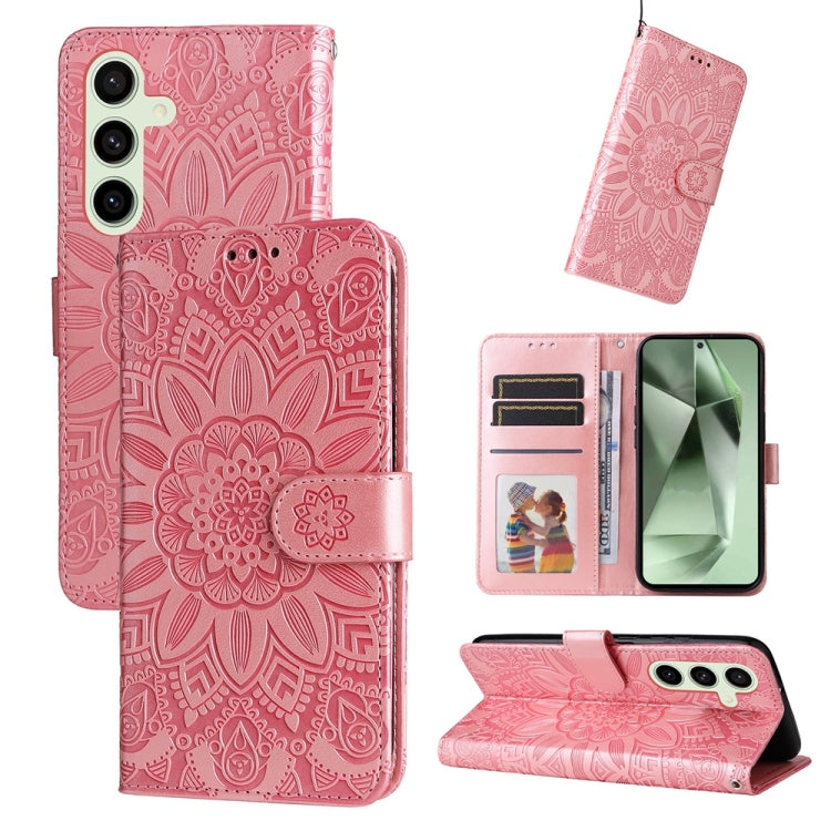 Embossed Sunflower Leather Phone Case, For Samsung Galaxy S24 FE 5G
