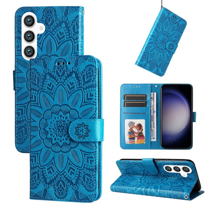 Embossed Sunflower Leather Phone Case, For Galaxy S26 5G, For Galaxy S25 Edge 5G, For Galaxy S25 5G, For Galaxy S25+ 5G