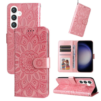 Embossed Sunflower Leather Phone Case, For Galaxy S26 5G, For Galaxy S25 Edge 5G, For Galaxy S25 5G, For Galaxy S25+ 5G