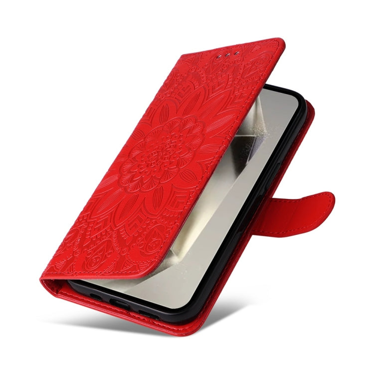 Embossed Sunflower Leather Phone Case, For Galaxy S25 Ultra 5G, For Galaxy S24 FE 5G