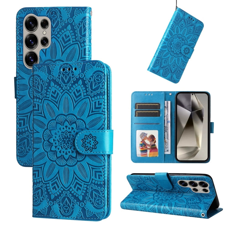Embossed Sunflower Leather Phone Case, For Galaxy S25 Ultra 5G, For Galaxy S24 FE 5G