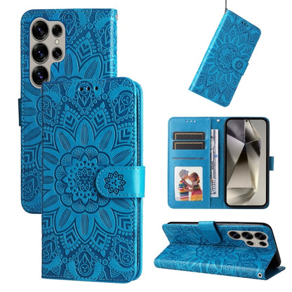 Embossed Sunflower Leather Phone Case, For Galaxy S25 Ultra 5G, For Galaxy S24 FE 5G