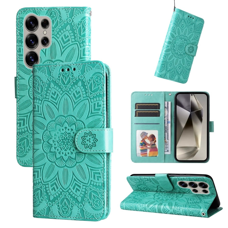 Embossed Sunflower Leather Phone Case, For Galaxy S25 Ultra 5G, For Galaxy S24 FE 5G