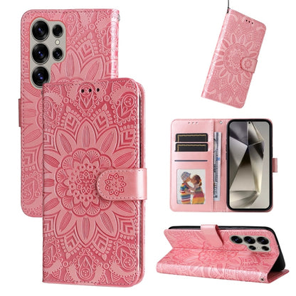 Embossed Sunflower Leather Phone Case, For Galaxy S25 Ultra 5G, For Galaxy S24 FE 5G
