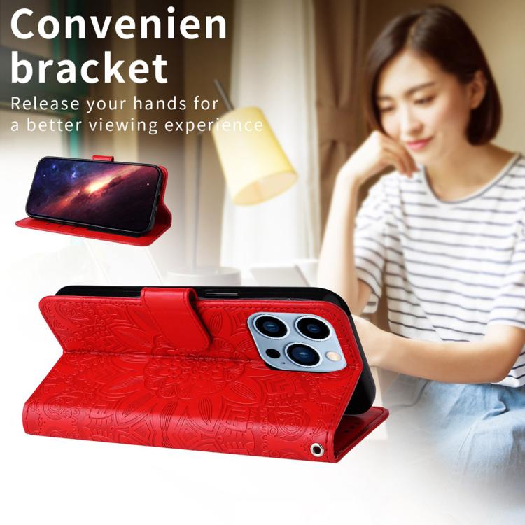 Embossed Sunflower Leather Phone Case, For Samsung Galaxy S25 Edge 5G, For Samsung Galaxy S25 5G, For Samsung Galaxy S25+ 5G, For Samsung Galaxy S25 Ultra 5G