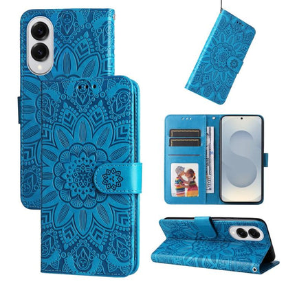 Embossed Sunflower Leather Phone Case, For Samsung Galaxy S25 Edge 5G, For Samsung Galaxy S25 5G, For Samsung Galaxy S25+ 5G, For Samsung Galaxy S25 Ultra 5G
