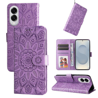 Embossed Sunflower Leather Phone Case, For Samsung Galaxy S25 Edge 5G, For Samsung Galaxy S25 5G, For Samsung Galaxy S25+ 5G, For Samsung Galaxy S25 Ultra 5G