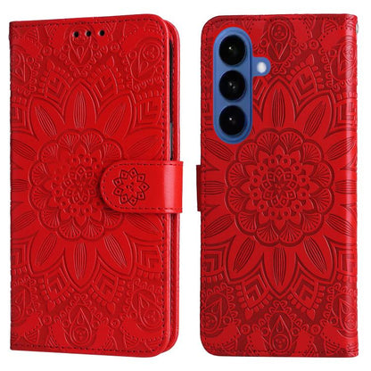 Embossed Sunflower Leather Phone Case, For Galaxy S26 5G, For Galaxy S25 Edge 5G, For Galaxy S25 5G, For Galaxy S25+ 5G