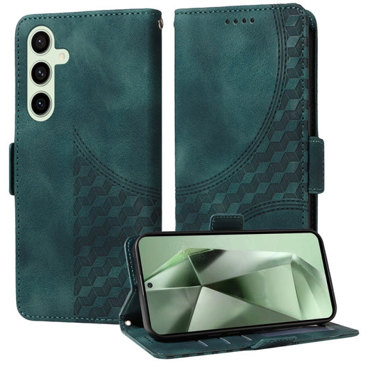 Embossed Rhombus Starry Leather Phone Case, For Samsung Galaxy S24 FE 5G
