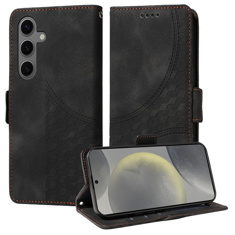 Embossed Rhombus Starry Leather Phone Case, For Samsung Galaxy S25 Edge 5G, For Samsung Galaxy S25 5G, For Samsung Galaxy S25+ 5G, For Samsung Galaxy S25 Ultra 5G