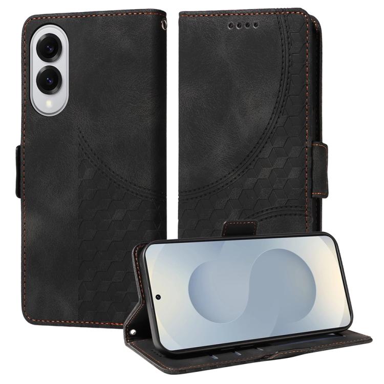 Embossed Rhombus Starry Leather Phone Case, For Samsung Galaxy S25 Edge 5G, For Samsung Galaxy S25 5G, For Samsung Galaxy S25+ 5G, For Samsung Galaxy S25 Ultra 5G