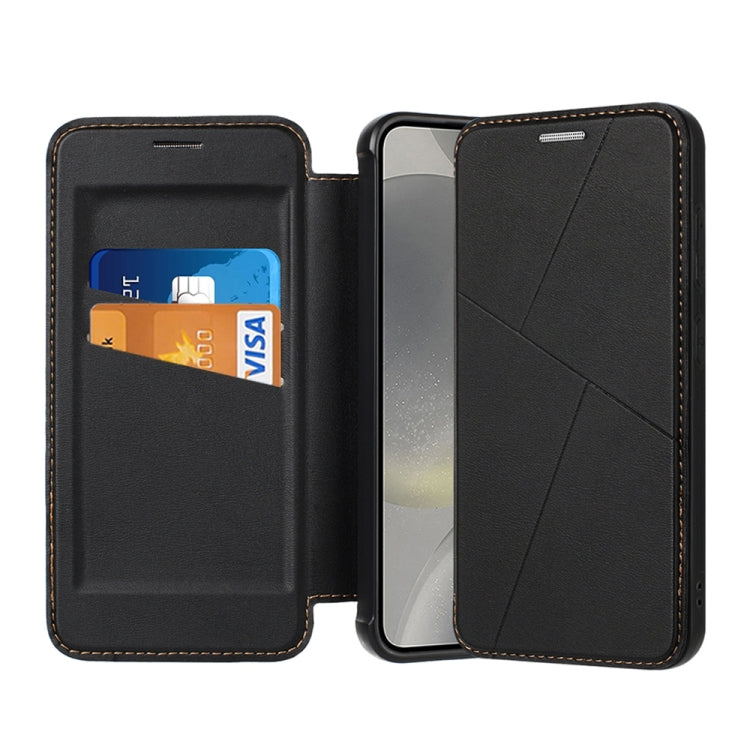 Magnetic Armor Series RFID Card Slots Leather Phone Case, For Samsung Galaxy S25 5G, For Samsung Galaxy S25+ 5G, For Samsung Galaxy S25 Ultra 5G, For Samsung Galaxy S24 Ultra 5G, For Samsung Galaxy S24+ 5G, For Samsung Galaxy S24 5G