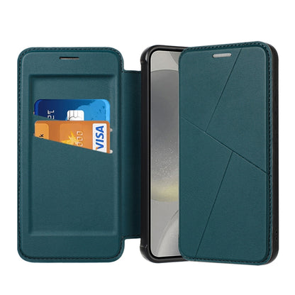 Magnetic Armor Series RFID Card Slots Leather Phone Case, For Samsung Galaxy S25 5G, For Samsung Galaxy S25+ 5G, For Samsung Galaxy S25 Ultra 5G, For Samsung Galaxy S24 Ultra 5G, For Samsung Galaxy S24+ 5G, For Samsung Galaxy S24 5G