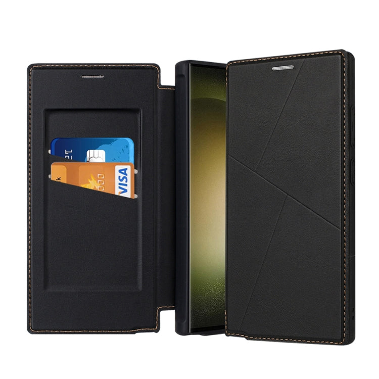 Magnetic Armor Series RFID Card Slots Leather Phone Case, For Samsung Galaxy S25 5G, For Samsung Galaxy S25+ 5G, For Samsung Galaxy S25 Ultra 5G, For Samsung Galaxy S24 Ultra 5G, For Samsung Galaxy S24+ 5G, For Samsung Galaxy S24 5G