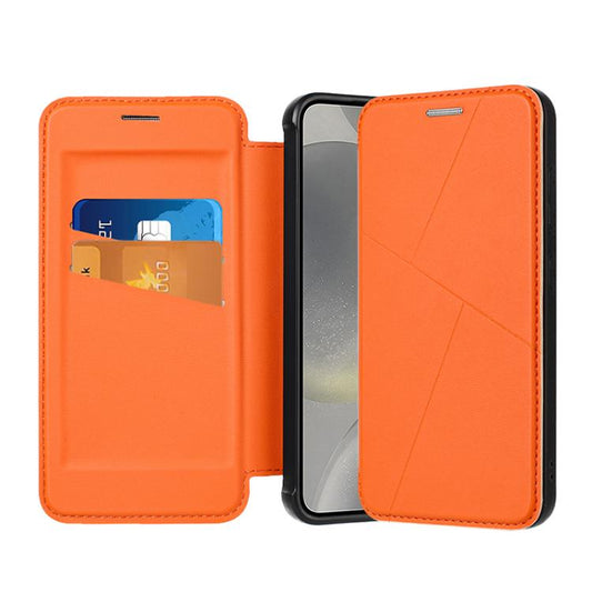 Magnetic Armor Series RFID Card Slots Leather Phone Case, For Samsung Galaxy S25 5G, For Samsung Galaxy S25+ 5G, For Samsung Galaxy S25 Ultra 5G, For Samsung Galaxy S24 Ultra 5G