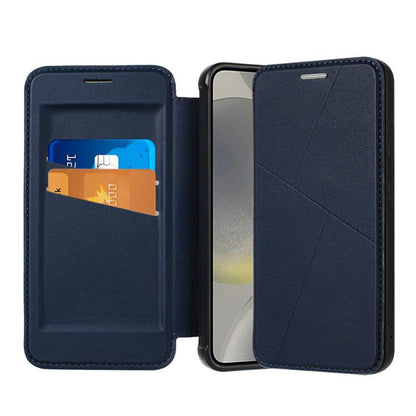 Magnetic Armor Series RFID Card Slots Leather Phone Case, For Samsung Galaxy S25 5G, For Samsung Galaxy S25+ 5G, For Samsung Galaxy S25 Ultra 5G, For Samsung Galaxy S24 Ultra 5G