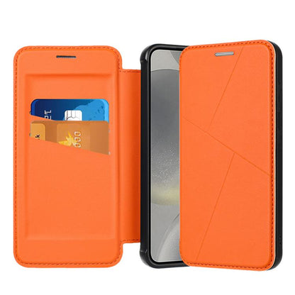 Magnetic Armor Series RFID Card Slots Leather Phone Case, For Samsung Galaxy S25 5G, For Samsung Galaxy S25+ 5G, For Samsung Galaxy S25 Ultra 5G, For Samsung Galaxy S24 Ultra 5G