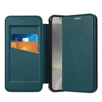 Magnetic Armor Series RFID Card Slots Leather Phone Case, For Samsung Galaxy S25 5G, For Samsung Galaxy S25+ 5G, For Samsung Galaxy S25 Ultra 5G, For Samsung Galaxy S24 Ultra 5G, For Samsung Galaxy S24+ 5G, For Samsung Galaxy S24 5G