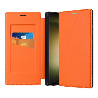 Magnetic Armor Series RFID Card Slots Leather Phone Case, For Samsung Galaxy S25 5G, For Samsung Galaxy S25+ 5G, For Samsung Galaxy S25 Ultra 5G, For Samsung Galaxy S24 Ultra 5G