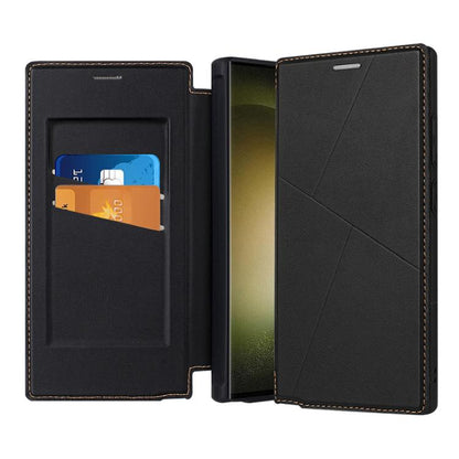 Magnetic Armor Series RFID Card Slots Leather Phone Case, For Samsung Galaxy S25 5G, For Samsung Galaxy S25+ 5G, For Samsung Galaxy S25 Ultra 5G, For Samsung Galaxy S24 Ultra 5G, For Samsung Galaxy S24+ 5G, For Samsung Galaxy S24 5G