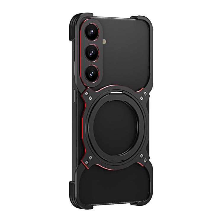 Mechanical Arm Borderless MagSafe Holder Metal Phone Case, For Samsung Galaxy S25 5G, For Samsung Galaxy S25+ 5G, For Samsung Galaxy S25 Ultra 5G, For Samsung Galaxy S24 Ultra 5G