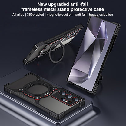 Mechanical Arm Borderless MagSafe Holder Metal Phone Case, For Samsung Galaxy S25 5G, For Samsung Galaxy S25+ 5G, For Samsung Galaxy S25 Ultra 5G, For Samsung Galaxy S24 Ultra 5G