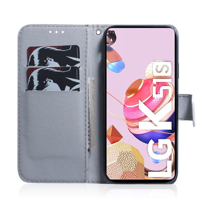 Coloured Drawing Horizontal Flip Leather Case, with Holder & Card Slots & Wallet, For LG K51S, For LG K61