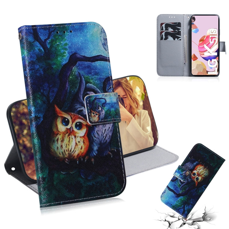 Coloured Drawing Horizontal Flip Leather Case, with Holder & Card Slots & Wallet, For LG K51S, For LG K61