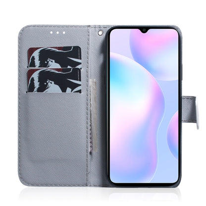 Coloured Drawing Horizontal Flip Leather Case, with Holder & Card Slots & Wallet, For Xiaomi Redmi 9A, For Xiaomi Redmi 9C