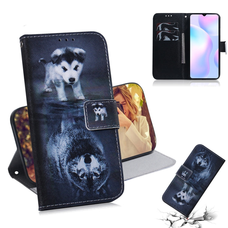 Coloured Drawing Horizontal Flip Leather Case, with Holder & Card Slots & Wallet, For Xiaomi Redmi 9A, For Xiaomi Redmi 9C