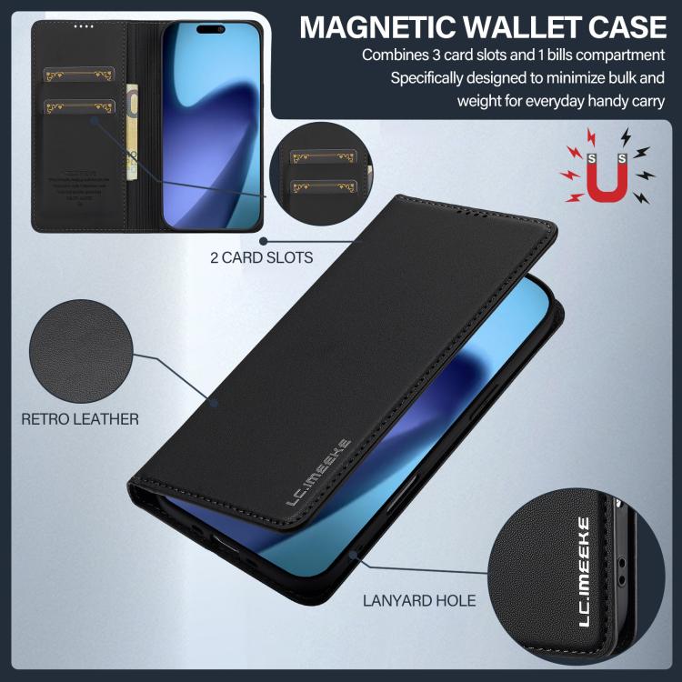 LC.IMEEKE L1 Series Frosted Fine Texture PU Phone Case, For iPhone Air, For iPhone 16 Pro Max, For iPhone 16 Pro, For iPhone 16 Plus