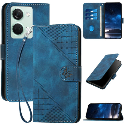 Grid Butterfly Embossed Pattern Flip Leather Phone Case with Lanyard, For OnePlus Ace 5 / 13R Global, For OnePlus 12, For OnePlus Ace 2V, For OnePlus 11