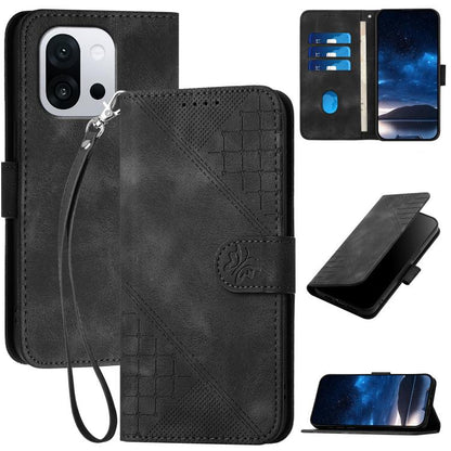 Grid Butterfly Embossed Pattern Flip Leather Phone Case with Lanyard, For OnePlus Turbo 6 / 6V, For OnePlus Ace 6, For OnePlus 15, For OnePlus 13T