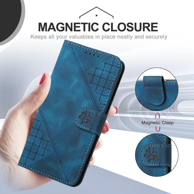 Grid Butterfly Embossed Pattern Flip Leather Phone Case with Lanyard, For OnePlus Ace 5 / 13R Global, For OnePlus 12, For OnePlus Ace 2V, For OnePlus 11