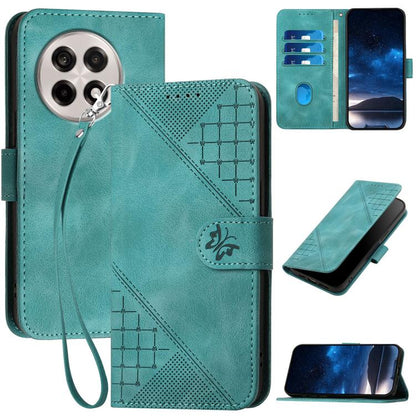 Grid Butterfly Embossed Pattern Flip Leather Phone Case with Lanyard, For OnePlus Ace 5 / 13R Global, For OnePlus 12, For OnePlus Ace 2V, For OnePlus 11