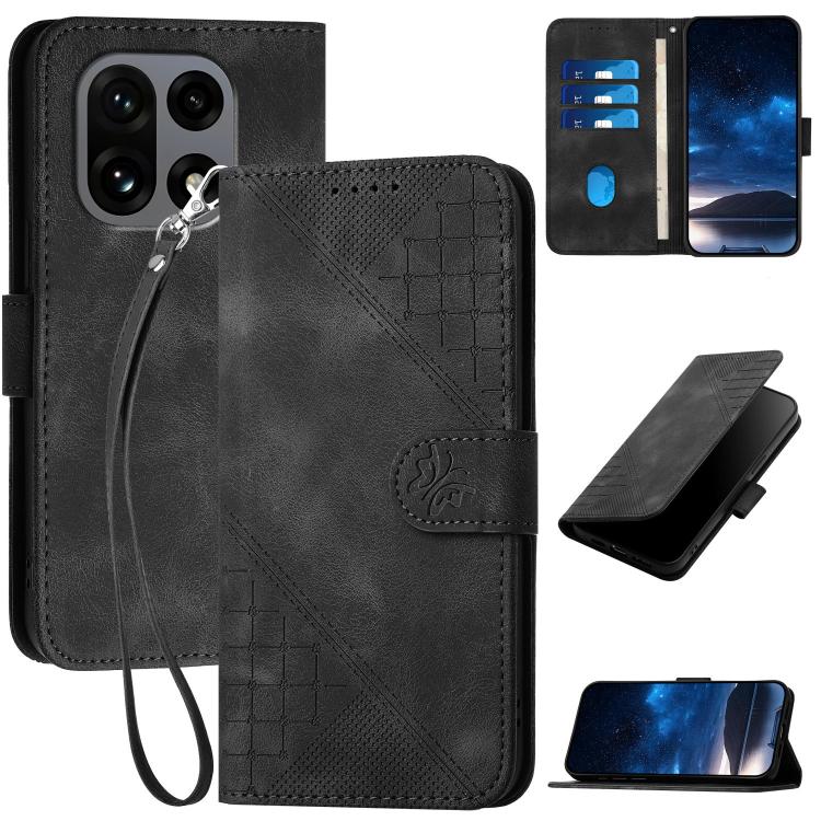 Grid Butterfly Embossed Pattern Flip Leather Phone Case with Lanyard, For OnePlus Turbo 6 / 6V, For OnePlus Ace 6, For OnePlus 15, For OnePlus 13T