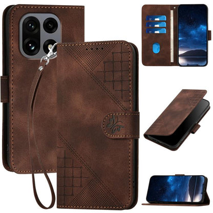 Grid Butterfly Embossed Pattern Flip Leather Phone Case with Lanyard, For OnePlus Turbo 6 / 6V, For OnePlus Ace 6, For OnePlus 15, For OnePlus 13T