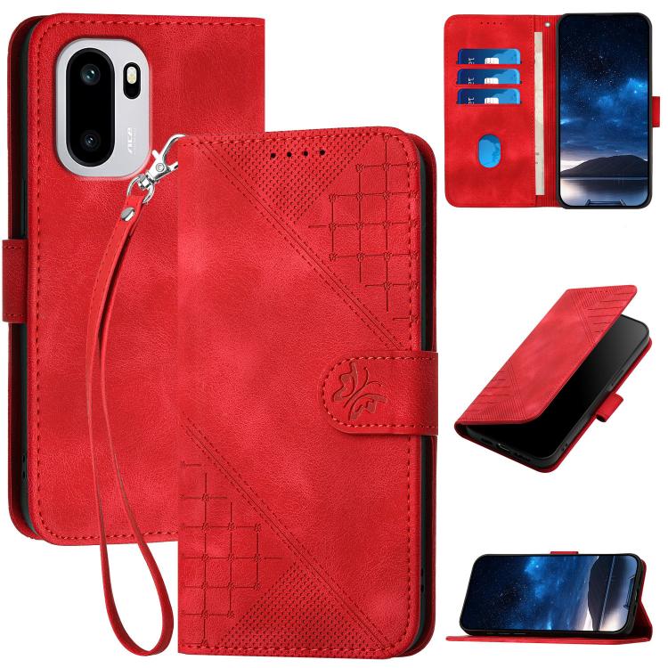 Grid Butterfly Embossed Pattern Flip Leather Phone Case with Lanyard, For OnePlus Turbo 6 / 6V, For OnePlus Ace 6, For OnePlus 15, For OnePlus 13T