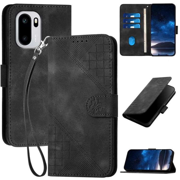 Grid Butterfly Embossed Pattern Flip Leather Phone Case with Lanyard, For OnePlus Turbo 6 / 6V, For OnePlus Ace 6, For OnePlus 15, For OnePlus 13T