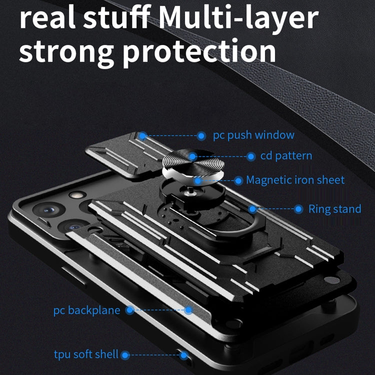 Sliding Camshield TPU+PC Phone Case with Card Slot, For iPhone 15 Pro, For iPhone 15 Plus, For iPhone 15