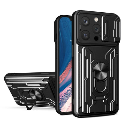 Sliding Camshield TPU+PC Phone Case with Card Slot, For iPhone 16, For iPhone 15 Pro Max, For iPhone 15 Pro