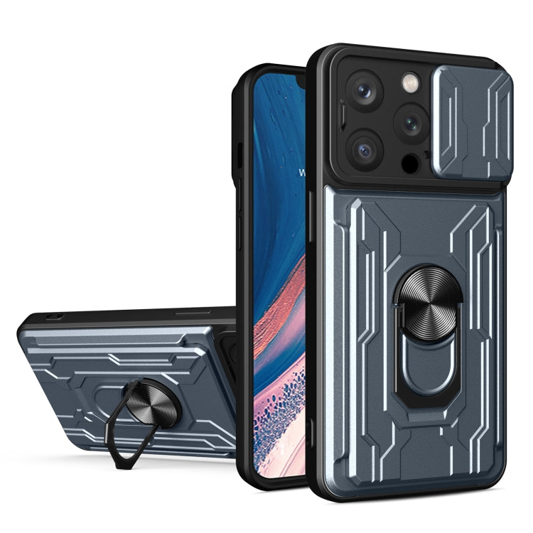 Sliding Camshield TPU+PC Phone Case with Card Slot, For iPhone 16, For iPhone 15 Pro Max, For iPhone 15 Pro
