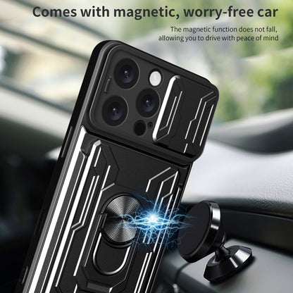 Sliding Camshield TPU+PC Phone Case with Card Slot, For iPhone 16 Pro Max, For iPhone 16 Pro, For iPhone 16 Plus