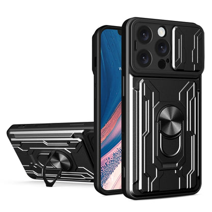 Sliding Camshield TPU+PC Phone Case with Card Slot, For iPhone 17, For iPhone 16 Pro Max, For iPhone 16 Pro