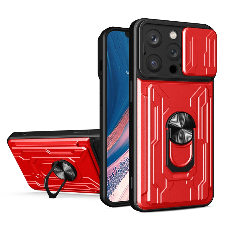 Sliding Camshield TPU+PC Phone Case with Card Slot, For iPhone 16 Pro Max, For iPhone 16 Pro, For iPhone 16 Plus