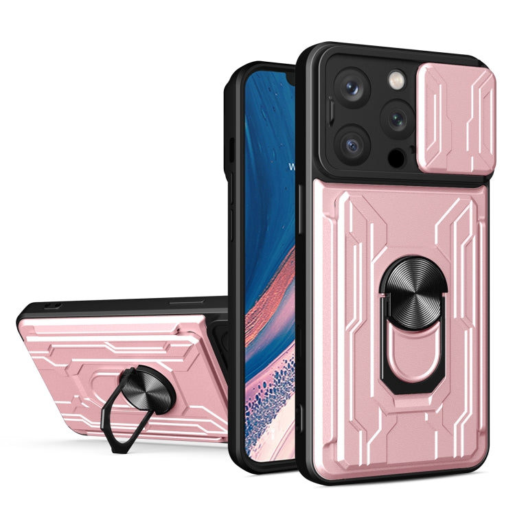 Sliding Camshield TPU+PC Phone Case with Card Slot, For iPhone 16 Pro Max, For iPhone 16 Pro, For iPhone 16 Plus