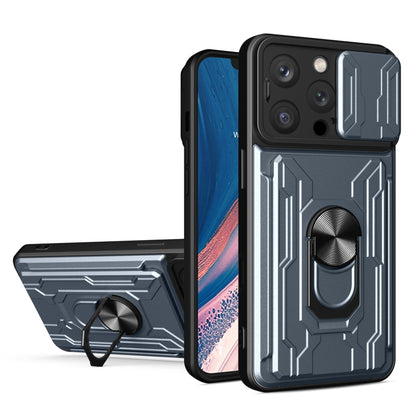 Sliding Camshield TPU+PC Phone Case with Card Slot, For iPhone 16 Pro Max, For iPhone 16 Pro, For iPhone 16 Plus