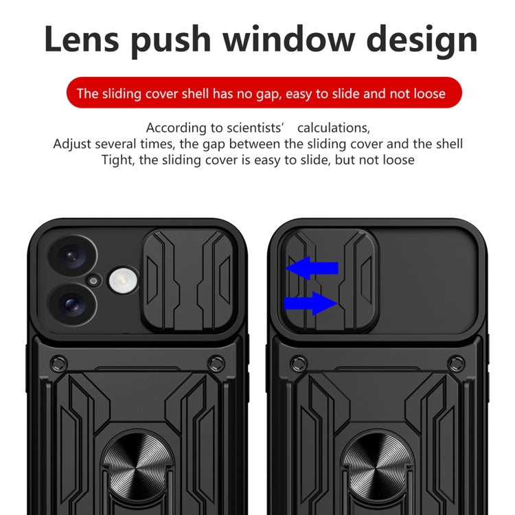 Sliding Camshield TPU+PC Phone Case with Card Slot, For iPhone 16 Plus, For iPhone 16, For iPhone 15 Pro Max