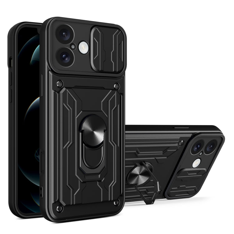 Sliding Camshield TPU+PC Phone Case with Card Slot, For iPhone 16 Pro Max, For iPhone 16 Pro, For iPhone 16 Plus